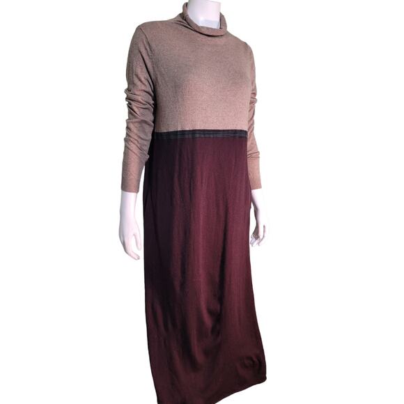 SWEETSALT Brown Rabbit Hair Blend Knit Long Sleeve Dress Sz Medium Modest Church - Picture 3 of 9